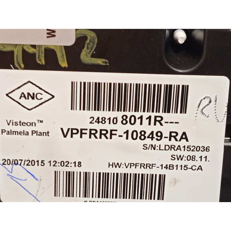 Recambio de cuadro instrumentos para renault captur 1.5 dci diesel fap energy referencia OEM IAM 248108011R  