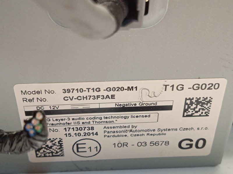 Recambio de pantalla multifuncion para honda cr-v 1.6 dtec cat referencia OEM IAM 39710T1GG020M1  39710T1GG02