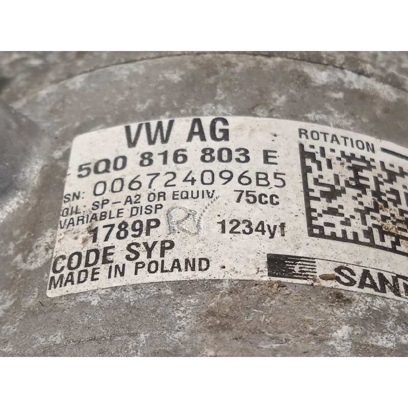 Recambio de compresor aire acondicionado para skoda fabia 1.2 tsi referencia OEM IAM 5Q0816803E  