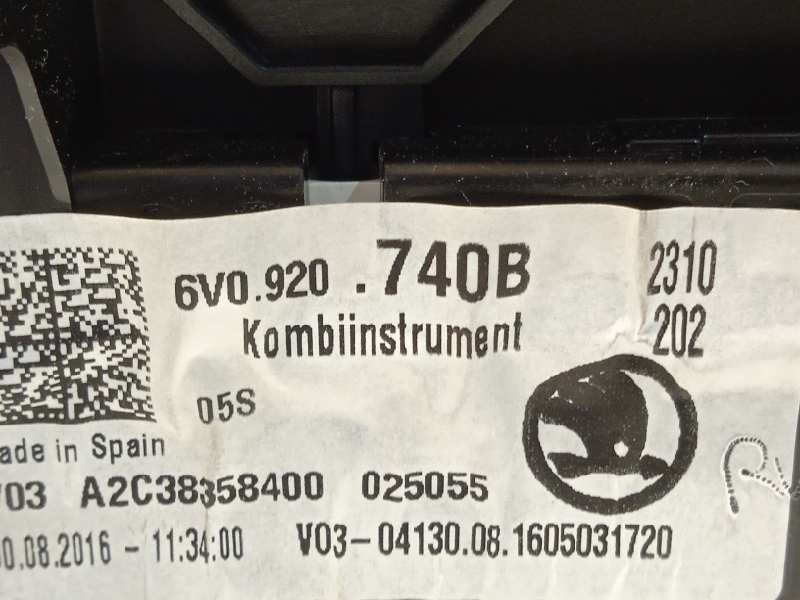Recambio de cuadro instrumentos para skoda fabia 1.2 tsi referencia OEM IAM 6V0920740B  A2C38358400