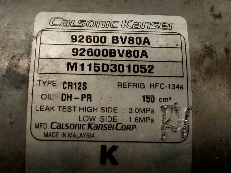 Recambio de compresor aire acondicionado para nissan juke (f15) tekna referencia OEM IAM 92600BV80A  M115D301052