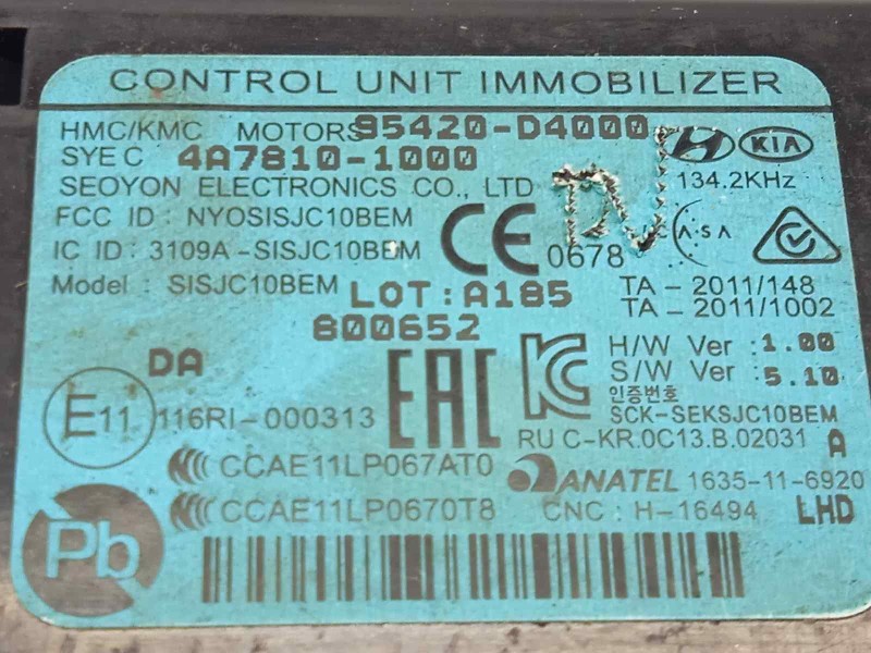 Recambio de modulo electronico para kia rio (yb) 1.2 cat referencia OEM IAM 95420D4000  