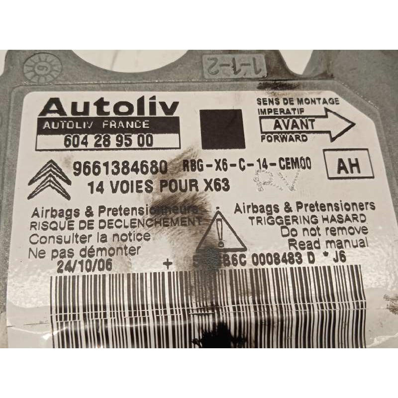 Recambio de centralita airbag para citroën c6 exclusive referencia OEM IAM 9661384680 6545FA 604289500