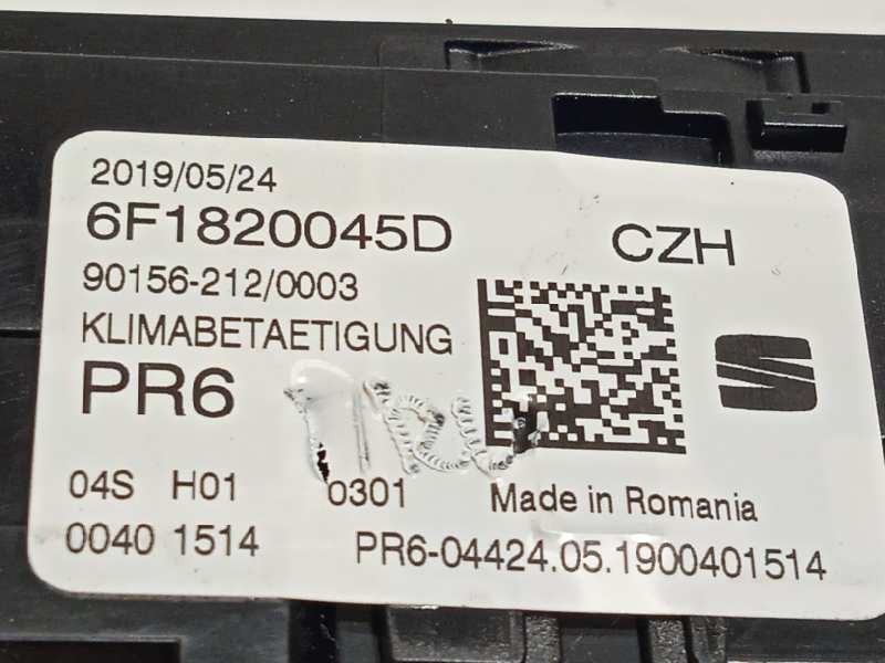 Recambio de mando calefaccion / aire acondicionado para seat ibiza (kj1) reference referencia OEM IAM 6F1820045D  6F1820045DCZH