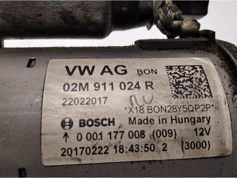 Recambio de motor arranque para seat ibiza (6j5) stylance referencia OEM IAM 02M911024R  0001177008