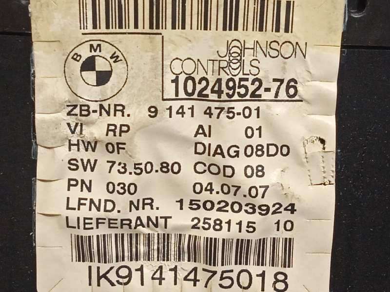 Recambio de cuadro instrumentos para bmw serie 1 berlina (e81/e87) 118d referencia OEM IAM 9141475  62109141475 - Negro 6