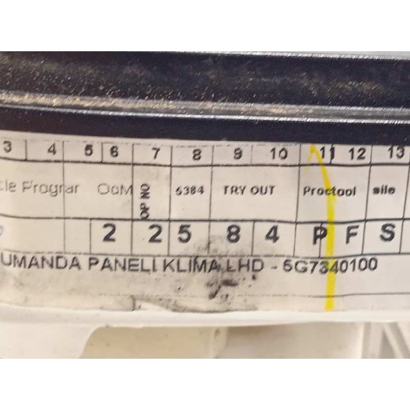 Recambio de mando calefaccion / aire acondicionado para peugeot bipper básico referencia OEM IAM 5G7340100  105G7340100