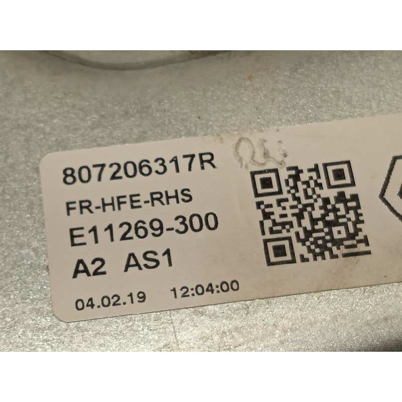 Recambio de elevalunas delantero derecho para renault kadjar 1.3 tce referencia OEM IAM 807206317R  