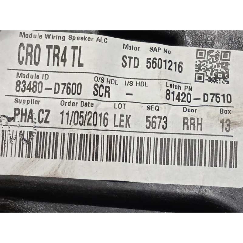 Recambio de elevalunas trasero derecho para hyundai tucson 2.0 crdi cat referencia OEM IAM 83480D7600 83460D7000 81420D7510