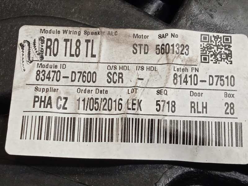 Recambio de elevalunas trasero izquierdo para hyundai tucson 2.0 crdi cat referencia OEM IAM 83470D7600 83450D7000 81410D7510