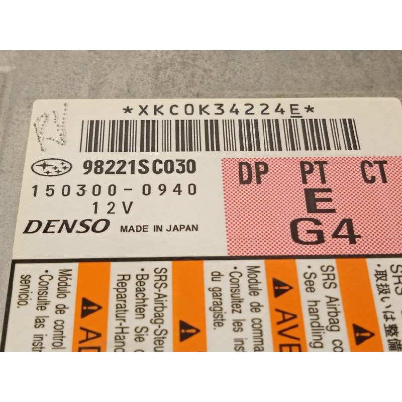 Recambio de centralita airbag para subaru forester s12 xs limited referencia OEM IAM 98221SC030  1503000940