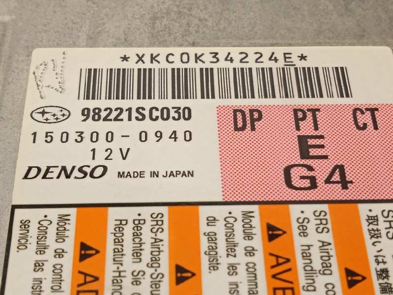 Recambio de centralita airbag para subaru forester s12 xs limited referencia OEM IAM 98221SC030  1503000940