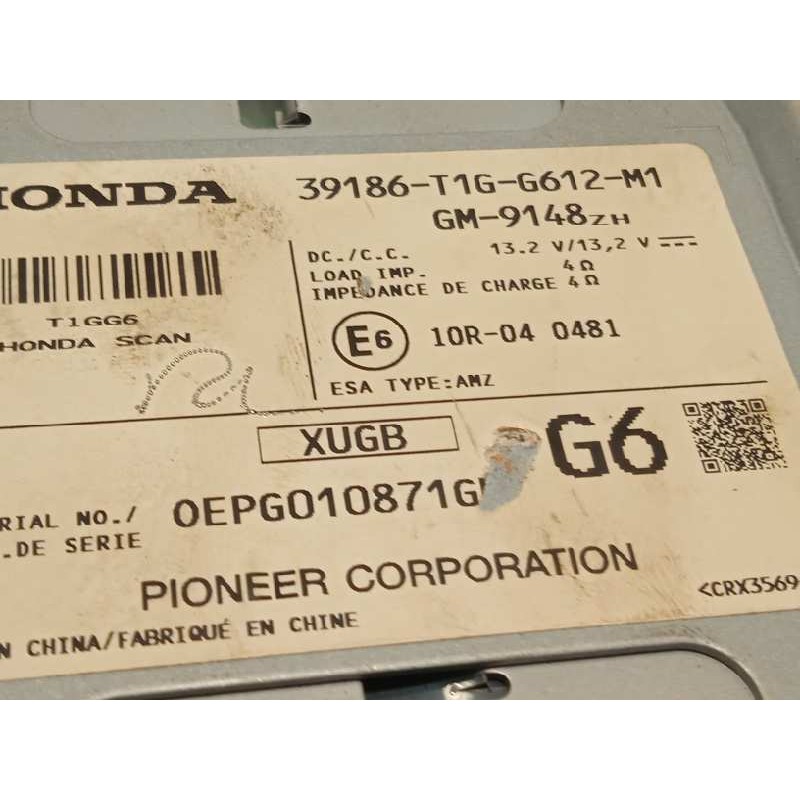 Recambio de modulo electronico para honda cr-v 1.6 dtec cat referencia OEM IAM 39186T1GG612M  