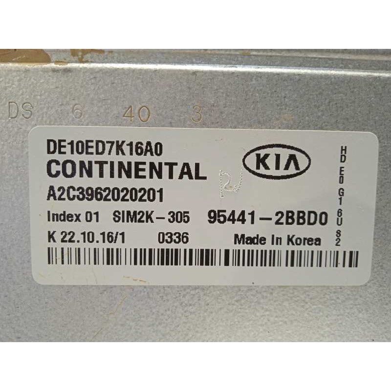 Recambio de centralita motor uce para kia niro referencia OEM IAM 954412BBD0  A2C3962020201