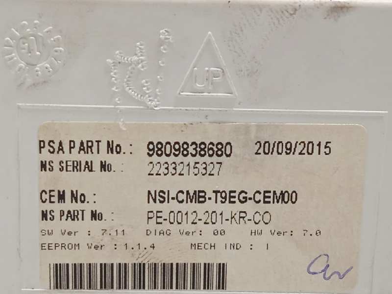 Recambio de cuadro instrumentos para peugeot 308 sw 1.5 blue-hdi fap referencia OEM IAM 9809838680  