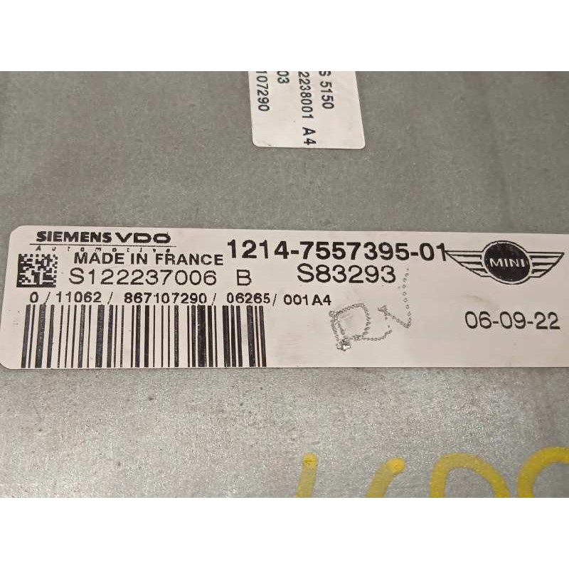 Recambio de centralita motor uce para bmw mini (r50,r53) one referencia OEM IAM 12147557395  S122237006