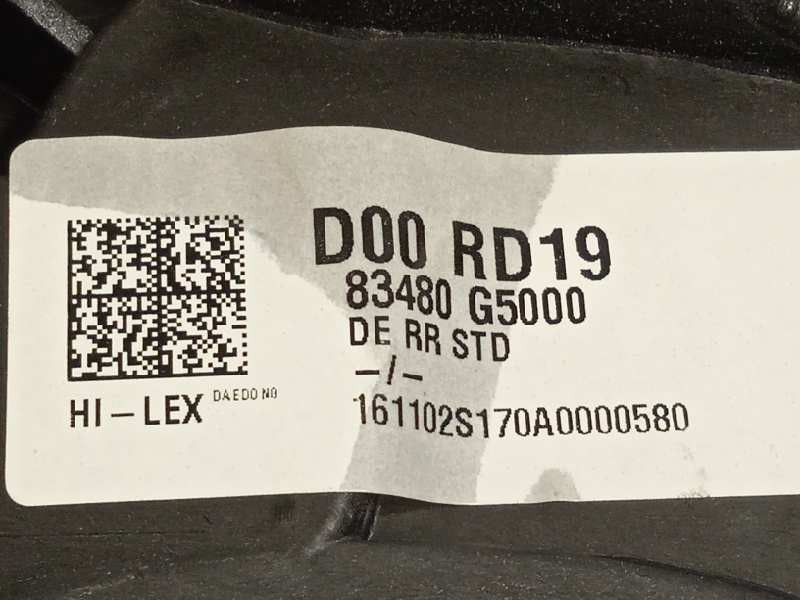 Recambio de elevalunas trasero derecho para kia niro referencia OEM IAM 83480G5000 83481G5000 83460G5000