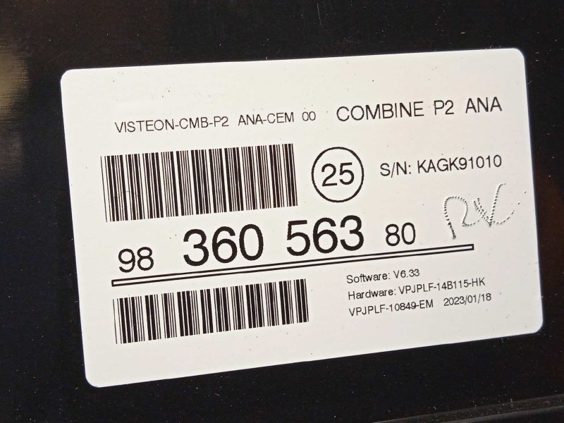 Recambio de cuadro instrumentos para peugeot 208 (p2) active referencia OEM IAM 9836056380  