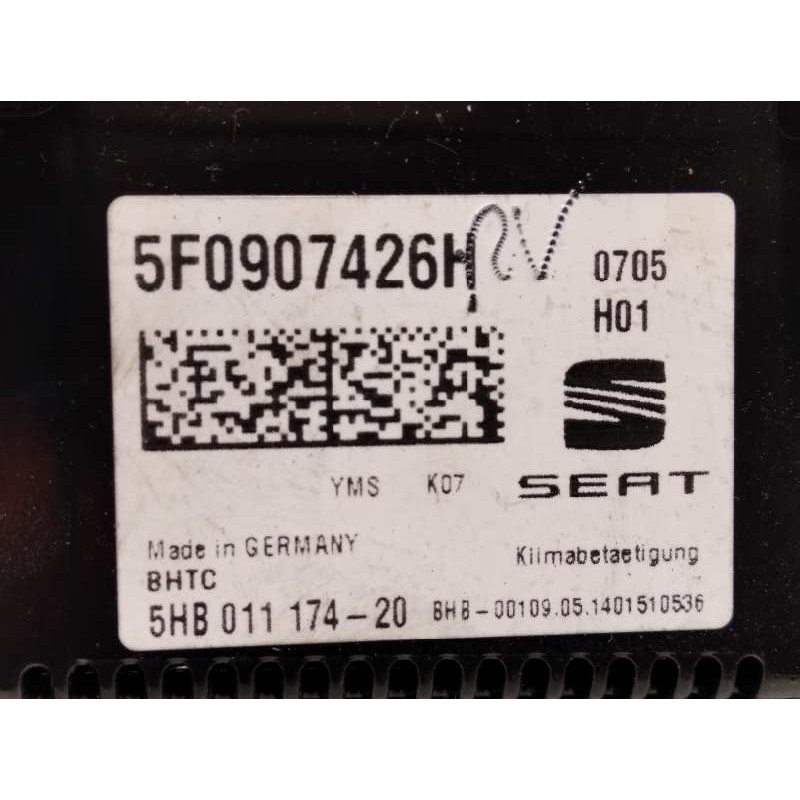 Recambio de mando climatizador para seat leon (5f1) 1.6 tdi referencia OEM IAM 5F0907426H  5HB01117420