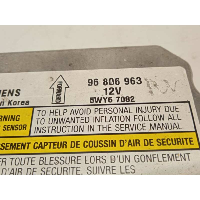 Recambio de centralita airbag para chevrolet aveo sedán 1.4 cat referencia OEM IAM 96806963  5WY67082