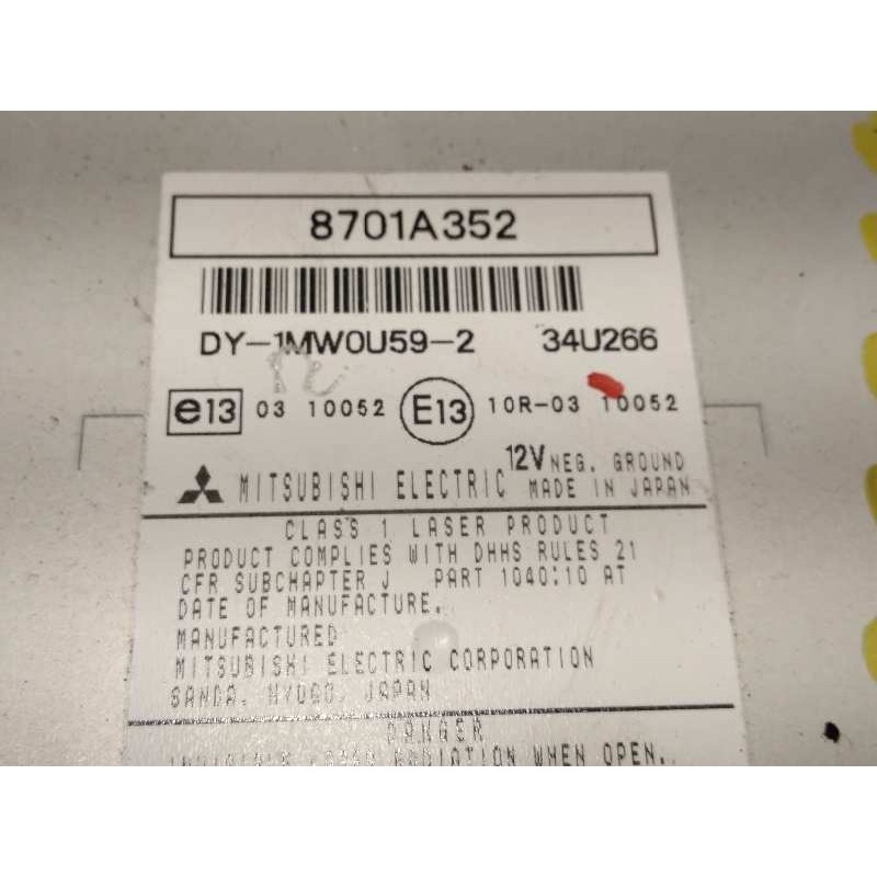Recambio de sistema audio / radio cd para mitsubishi asx (ga0w) 1.8 di-d cat referencia OEM IAM 8701A352  