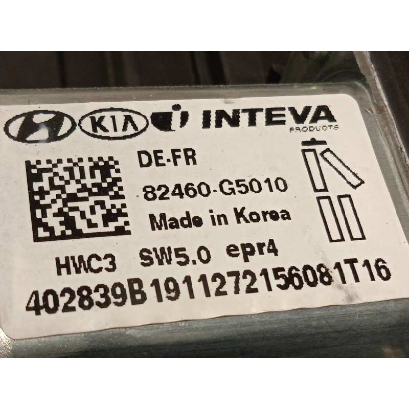 Recambio de elevalunas delantero derecho para kia niro referencia OEM IAM 82480G5110  82460G5010