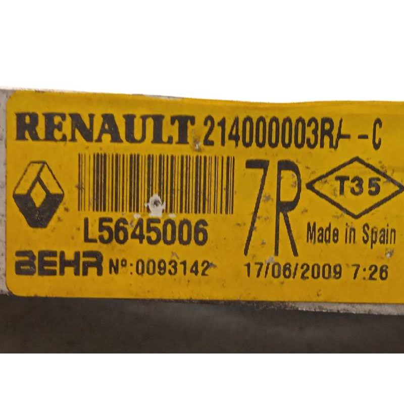 Recambio de radiador agua para renault laguna grandtour iii authentique referencia OEM IAM 214100004R  214000003R