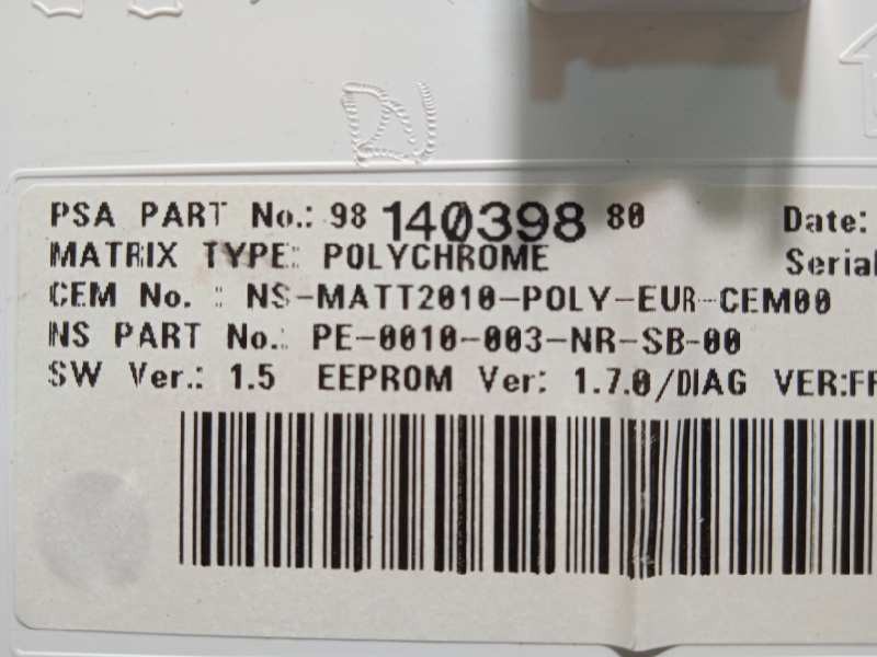 Recambio de cuadro instrumentos para peugeot 2008 (--.2013) 1.2 16v vti referencia OEM IAM 9814696380  9814039880