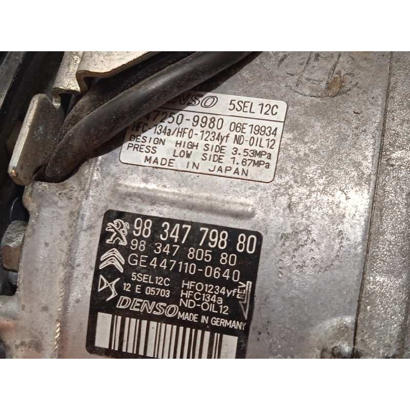 Recambio de compresor aire acondicionado para citroën c3 aircross feel referencia OEM IAM 9834779880 4471100640 9834780580