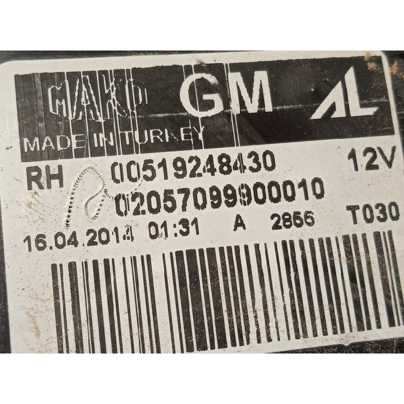 Recambio de piloto trasero derecho para opel combo d 1.3 16v cdti referencia OEM IAM 519248430  51924843