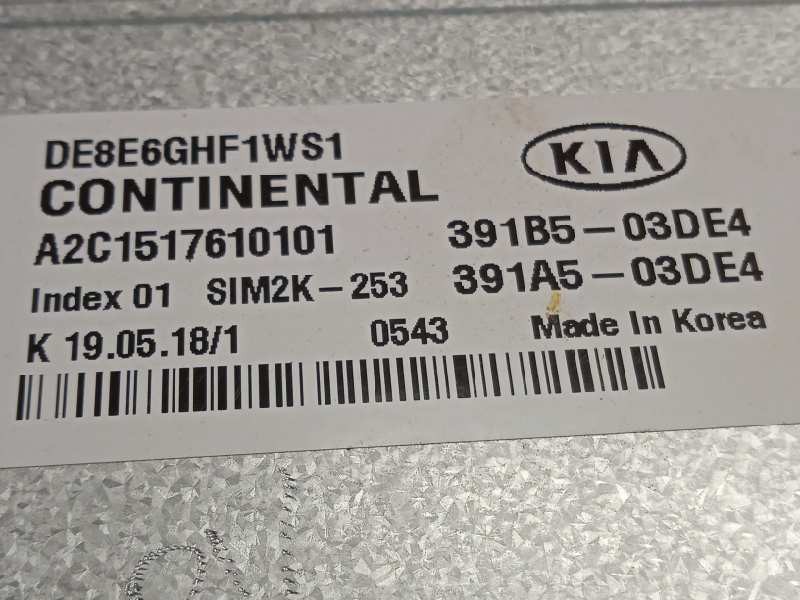 Recambio de centralita motor uce para kia niro referencia OEM IAM 391B503DE4  A2C1517610101