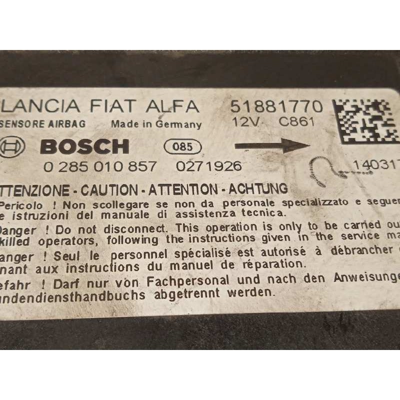 Recambio de centralita airbag para opel combo d 1.3 16v cdti referencia OEM IAM 51881770  0285010857