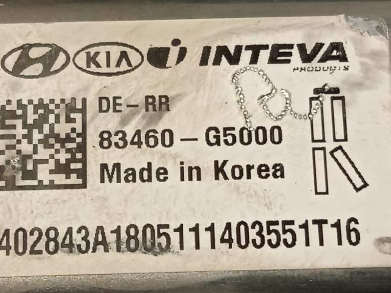 Recambio de elevalunas trasero derecho para kia niro referencia OEM IAM 83480G5000  83460G5000