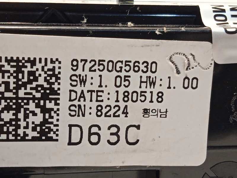 Recambio de mando climatizador para kia niro referencia OEM IAM 97250G5630  97250G5630CA