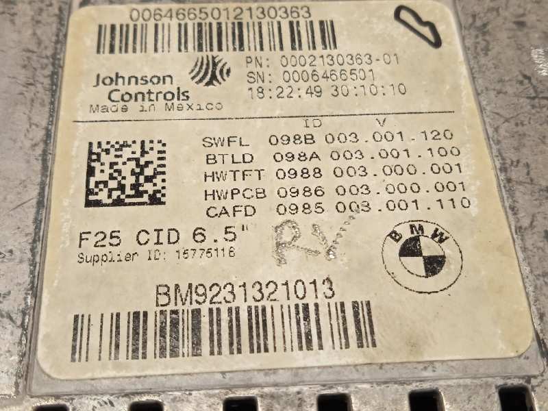 Recambio de pantalla multifuncion para bmw x3 (f25) xdrive 20d referencia OEM IAM 9231321  65509231321