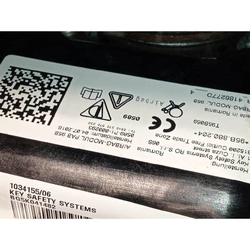 Recambio de kit airbag para porsche macan (typ ) s diesel referencia OEM IAM 95B857003BCDK4 95B880204 95B880201T5Q0