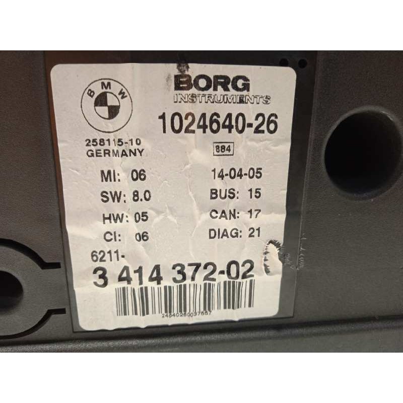 Recambio de cuadro instrumentos para bmw x3 (e83) 2.0d referencia OEM IAM 62113414372  