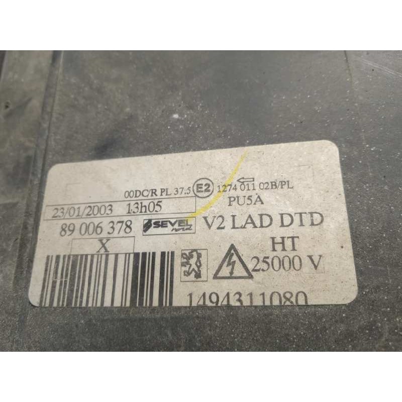 Recambio de faro derecho para peugeot 807 sv referencia OEM IAM 1494311080  89006378