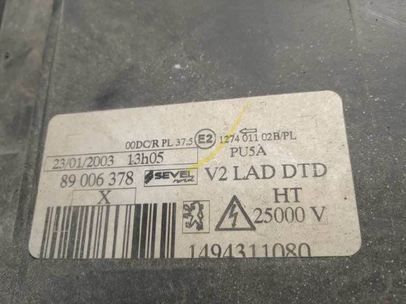 Recambio de faro derecho para peugeot 807 sv referencia OEM IAM 1494311080  89006378