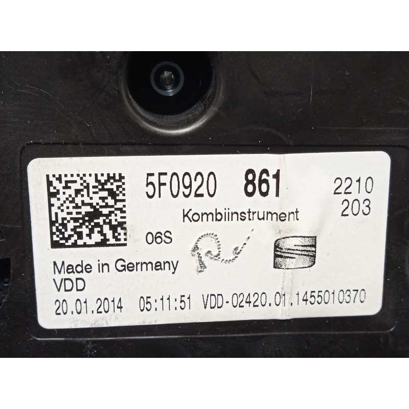 Recambio de cuadro instrumentos para seat leon (5f1) fr referencia OEM IAM 5F0920861  