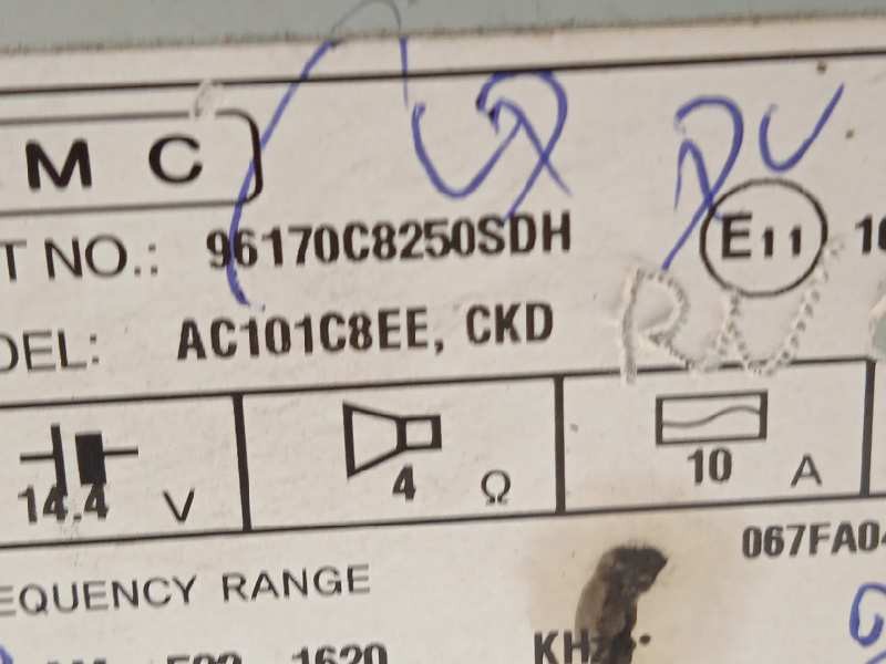 Recambio de sistema audio / radio cd para hyundai i20 active 1.4 referencia OEM IAM 96170C8250SDH  