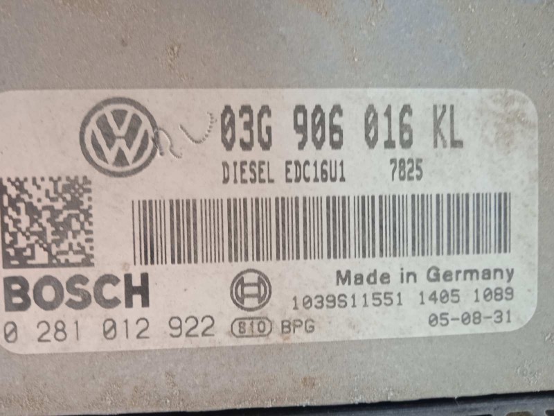 Recambio de centralita motor uce para seat altea (5p1) reference referencia OEM IAM 03G906016KL  0281012922