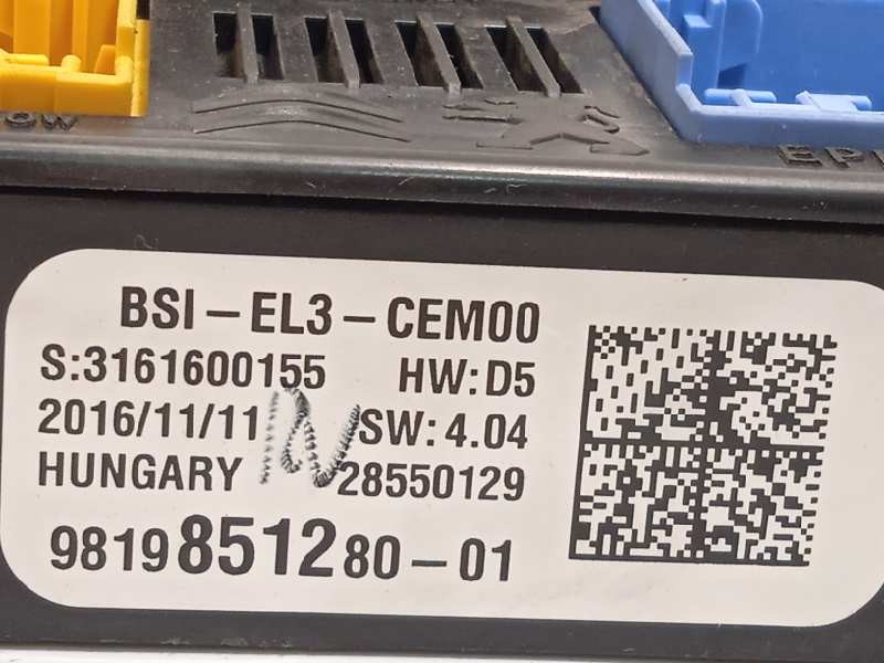 Recambio de caja reles / fusibles para citroën c3 1.6 blue-hdi fap referencia OEM IAM 9819851280  1618840880