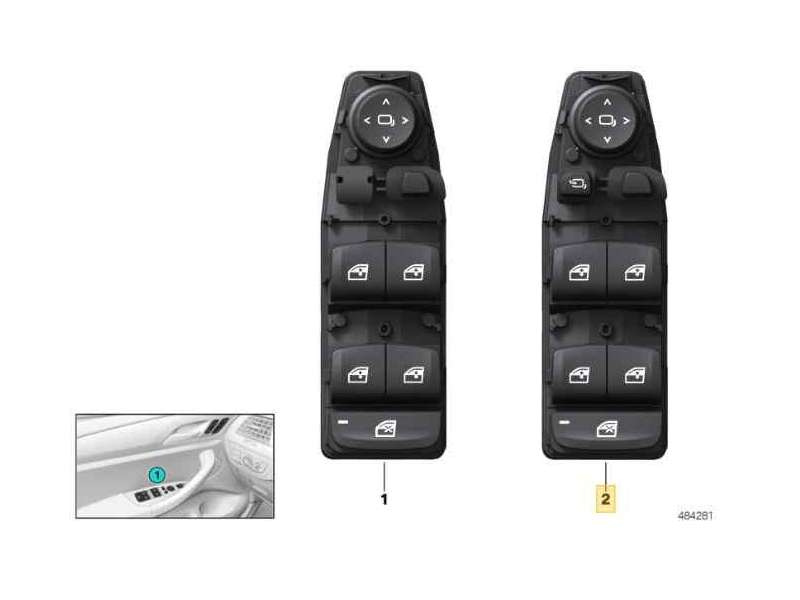 Recambio de mando elevalunas delantero izquierdo para bmw serie x3 (g01) xdrive20d referencia OEM IAM 6832729 61316832729 - Negro 6
