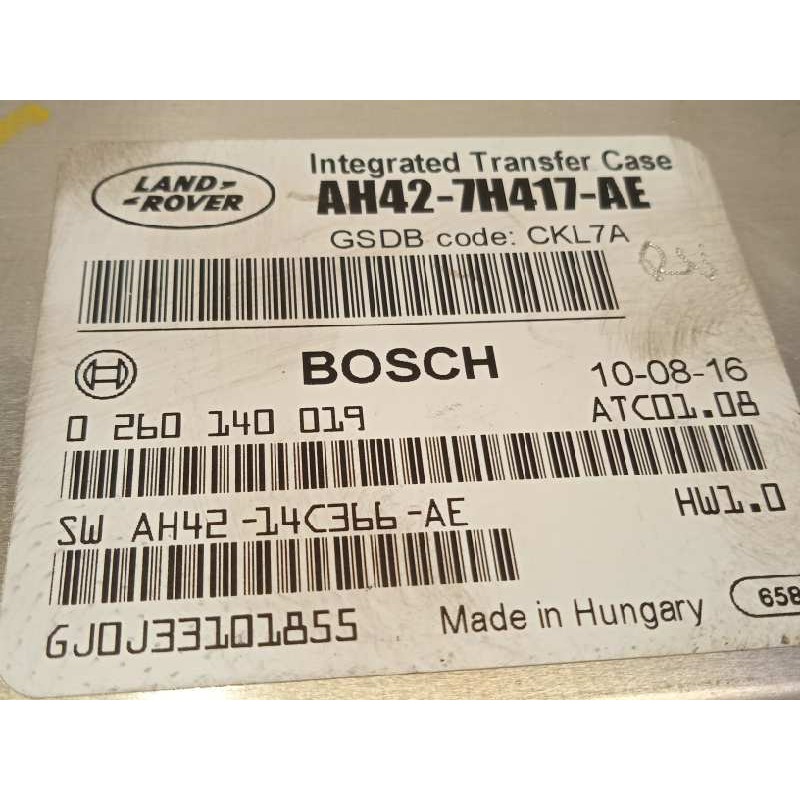 Recambio de centralita cambio automatico para land rover range rover sport supercharged referencia OEM IAM AH427H417AE LR022936 