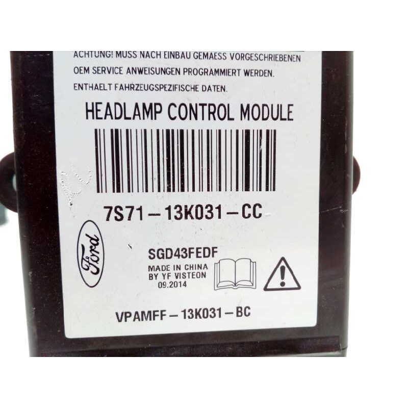 Recambio de centralita luces para ford kuga (cbs) titanium s referencia OEM IAM 7S7113K031CC  