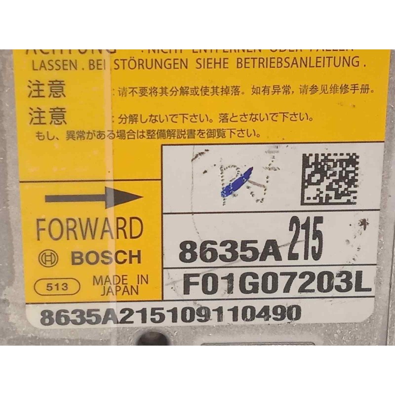 Recambio de centralita airbag para mitsubishi asx (ga0w) 1.8 di-d cat referencia OEM IAM 8635A215  F01G07203L