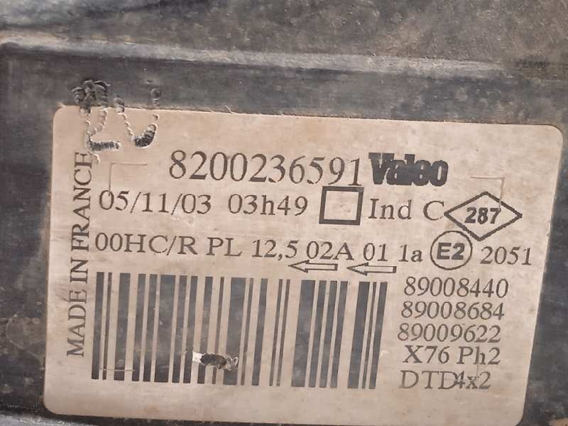 Recambio de faro derecho para renault kangoo (f/kc0) 1.9 diesel referencia OEM IAM 8200236591  
