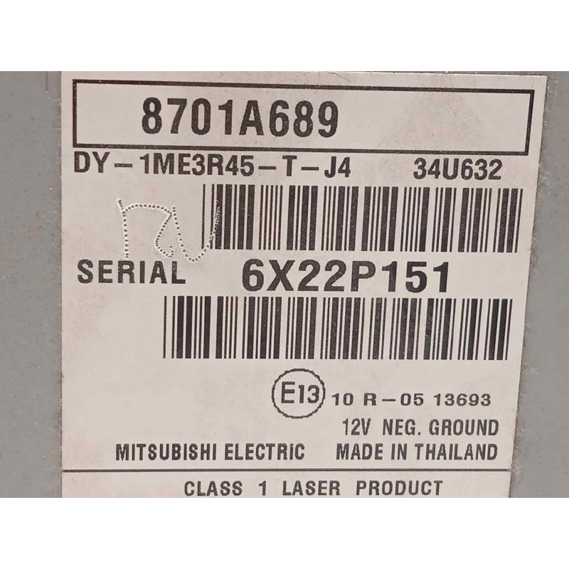 Recambio de sistema audio / radio cd para citroën c4 aircross 1.6 hdi fap referencia OEM IAM 8701A689  DY1ME3R45TJ4