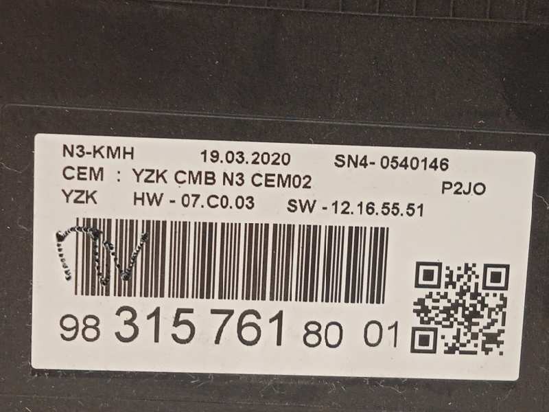 Recambio de cuadro instrumentos para opel corsa f elegance referencia OEM IAM 9831576180  